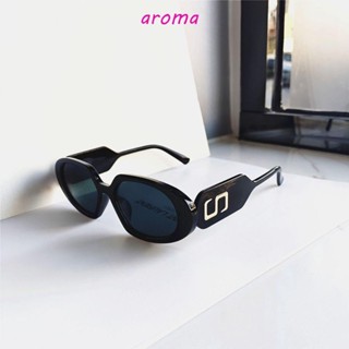 Aroma แว่นกันแดด ทรงสี่เหลี่ยม บุคลิกภาพ เรขาคณิต ตัวอักษร แว่นตาป้องกันรังสี สําหรับผู้หญิง ผู้หญิง ผู้ชาย ขากว้าง ป้องกันรังสีแก้ว แว่นตาผู้หญิง แว่นตา