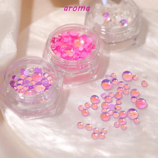 Aroma ลูกปัดหินคริสตัล ทรงกลม สีแคนดี้ สําหรับทําเครื่องประดับ DIY