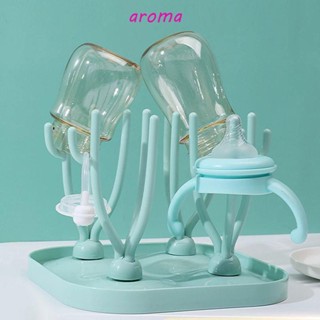 Aroma ชั้นวางขวดนมเด็ก แบบพกพา ระบายน้ํา ชั้นวางขวดนม ทําความสะอาด ที่ตากจุกนม ที่เก็บขวดนม