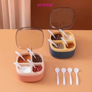 Aroma กระปุกพลาสติกใส สําหรับใส่เครื่องเทศ เกลือ น้ําตาล