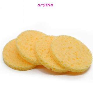 Aroma แผ่นฟองน้ํา ทรงกลม สีเหลือง สําหรับทําความสะอาดเครื่องสําอาง