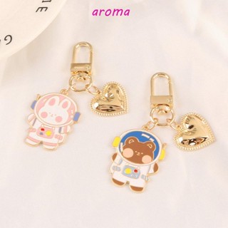 Aroma พวงกุญแจ จี้การ์ตูนหมีนักบินอวกาศ เครื่องประดับ สําหรับห้อยกระเป๋า