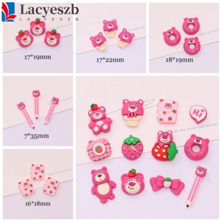 Lacyeszb ตุ๊กตาหมีสตรอเบอร์รี่เรซิ่น แฮนด์เมด สําหรับตกแต่งงานฝีมือ 10 ชิ้น