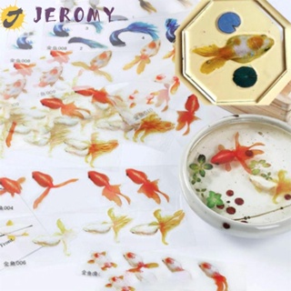 Jeromy สติกเกอร์ฟิล์มใส อีพ็อกซี่ เรซิ่น รูปปลาทอง 3D DIY สําหรับติดตกแต่งภูมิทัศน์ 5 ชิ้น