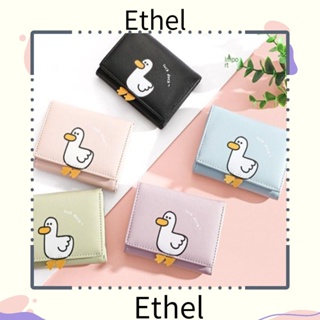 Ethel1 กระเป๋าสตางค์ ใบสั้น หนัง PU ใส่เหรียญได้หลายใบ ใส่บัตรได้หลายใบ ใส่รูปเป็ด น่ารัก ภายในกระเป๋า สําหรับผู้หญิง