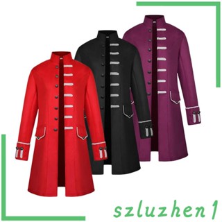 [Szluzhen1] เสื้อแจ็กเก็ต ความยาวถึงเข่า สไตล์โกธิค พังก์ คอสเพลย์ฮาโลวีน