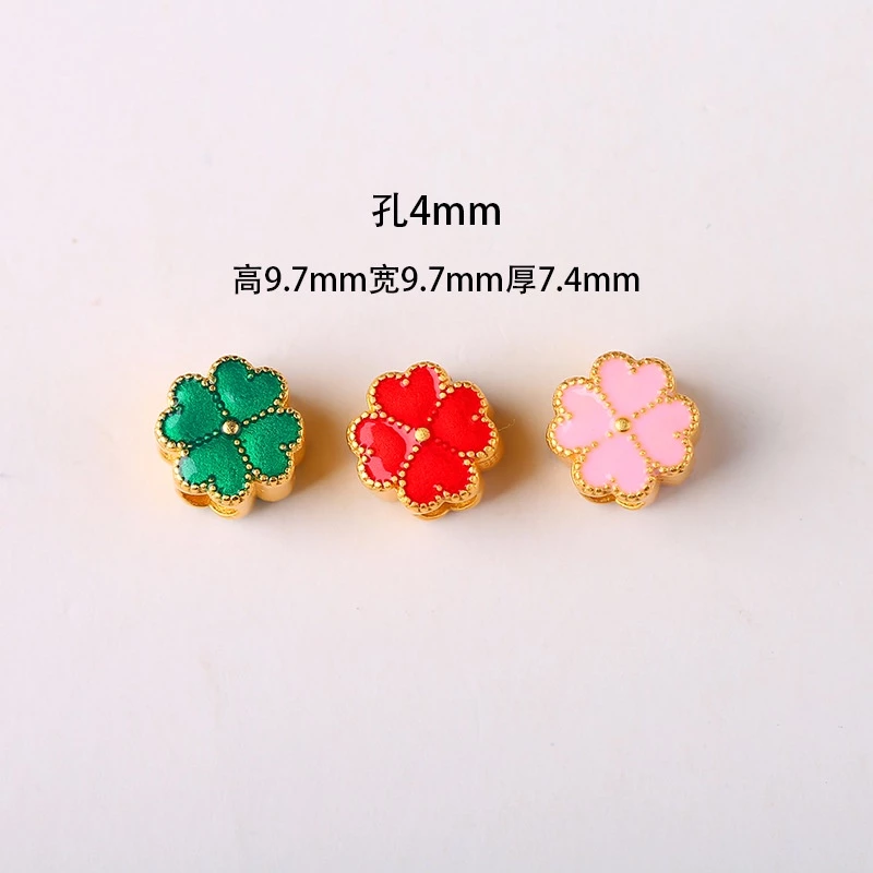 ลูกปัดหินทราย ใบโคลเวอร์สี่แฉก อุปกรณ์ทำเครื่องประดับ DIY thumbnail 7