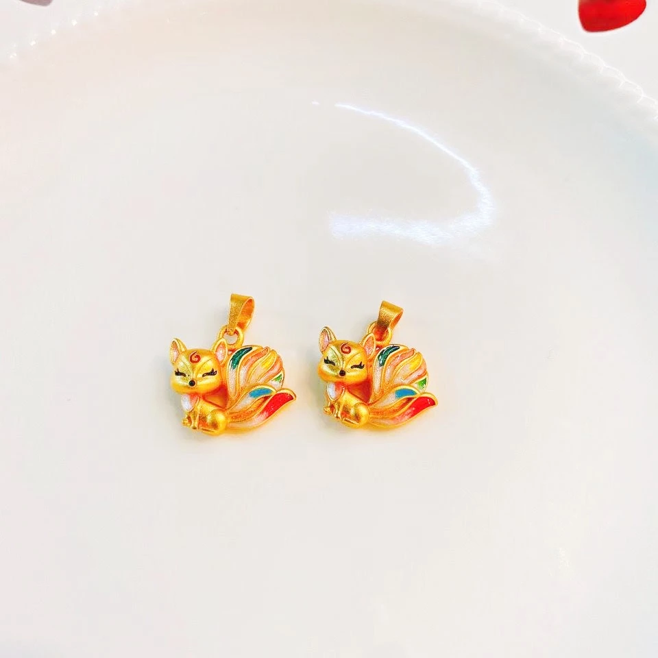 จี้ทราย รูปสุนัขจิ้งจอกเก้าหาง สําหรับทําเครื่องประดับ DIY thumbnail 9