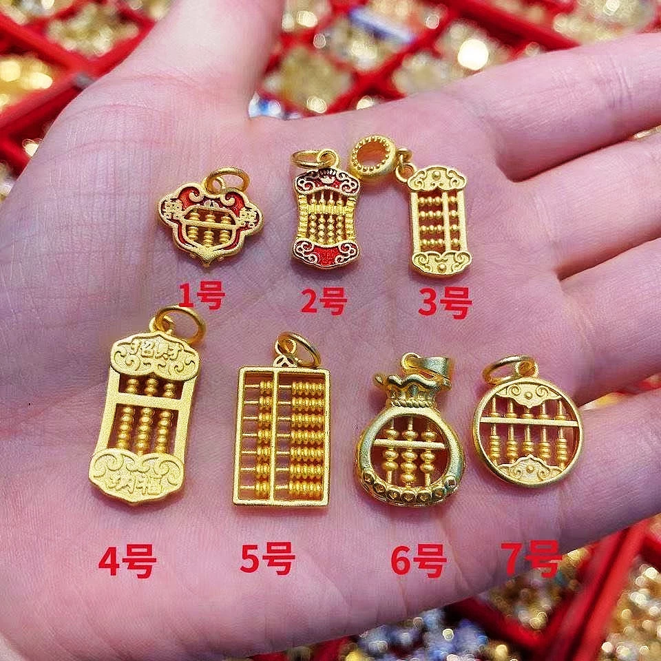 เครื่องประดับ สร้อยคอ สร้อยข้อมือ จี้ลูกคิดรูยี่ สีทอง แฮนด์เมด diy thumbnail 7