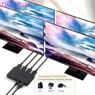 Norman อะแดปเตอร์แยกวิดีโอ 4K HDMI เข้า 1 ออก 4 4K*2K ไม่ต้องตั้งค่า HDCP สําหรับเครื่องเล่น DVD D-VHS HD โปรเจคเตอร์ DLP LCD HD โทรทัศน์