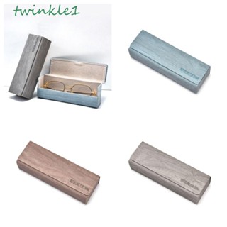 Twinkle1 กล่องแว่นกันแดด หนัง ป้องกันรอยขีดข่วน สีพื้น แบบพกพา เรียบง่าย สําหรับผู้หญิง และผู้ชาย