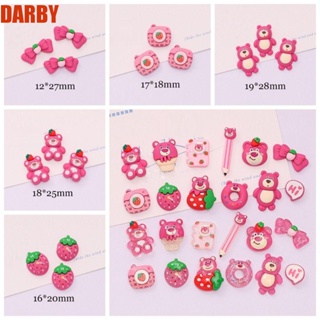 Darby ตุ๊กตาหมีสตรอเบอร์รี่เรซิ่น แฮนด์เมด สําหรับตกแต่งโทรศัพท์มือถือ 10 ชิ้น