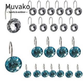 Muvako ตะขอแขวนผ้าม่านอาบน้ํา อะคริลิค 2 สี ทนทาน แข็งแรง ใช้ซ้ําได้ สําหรับห้องน้ํา 24 ชิ้น