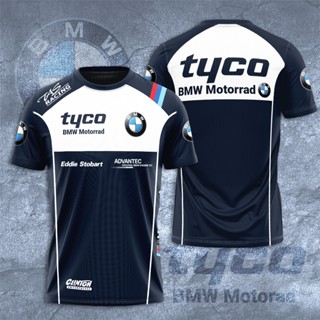 เสื้อยืดแขนสั้น พิมพ์ลาย BMW Motorrad WorldSBK Team Tyco Advantec แฟชั่นฤดูร้อน สําหรับผู้ชาย