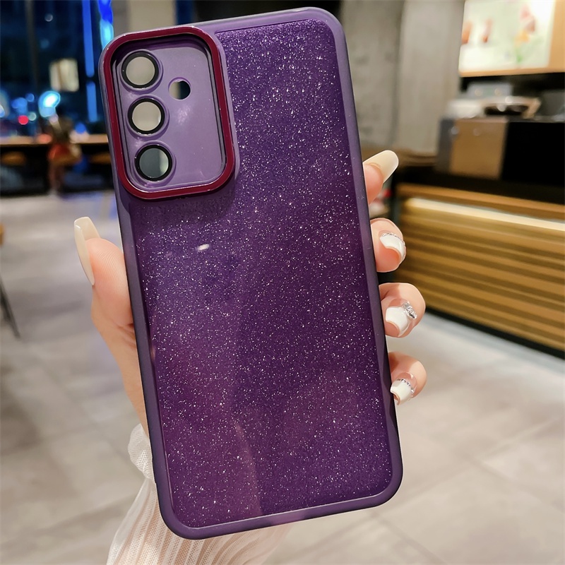 สําหรับ Samsung Galaxy A55 A17 A57 A37 A35 5G A16 LTE A26 A36 A56 เคสโทรศัพท์ Soft TPU ชุบ Bling Gli