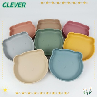 Clever ถ้วยดูดอาหารเสริม ซิลิโคน ลายหมี กันลื่น เกรดอาหาร กันแตก สําหรับเด็ก