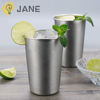 Jane แก้วเบียร์สเตนเลส 304 แบบพกพา 350 500 มล.