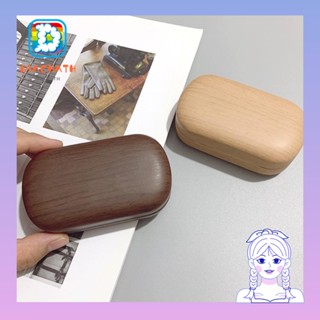 Diachath กล่องคอนแทคเลนส์ หนัง ลายไม้ เส้นผ่าศูนย์กลางใหญ่ กันรั่ว