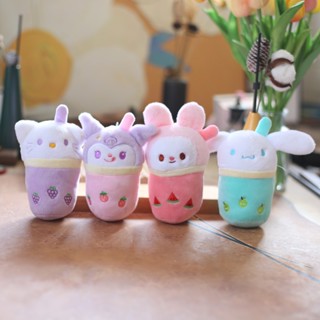 ตุ๊กตาการ์ตูนอนิเมะ Sanrio Milk Tea Cup Kuromi Melody Kitty Cinnamoroll ของเล่นสําหรับเด็ก