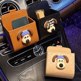 Cartoon Wallace and Gromit Car Air Conditioning Air Outlet Storage Pocket Phone Hanging Bag Car Female Storage Box Sundries Storage Bag 02Ol