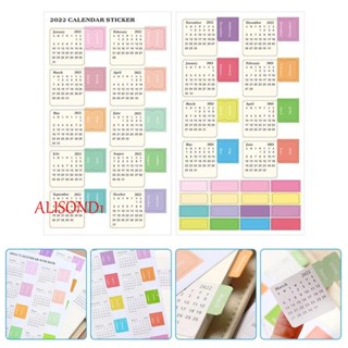 Alisond1 2022 สติกเกอร์ปฏิทิน เครื่องเขียน สําหรับนักเรียน สมุดบัญชีมือ สมุดโน้ต DIY