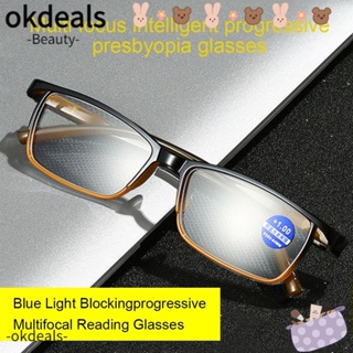 Okdeals แว่นตาอ่านหนังสือ กรอบแฟชั่น ป้องกันดวงตา ป้องกันแสงสีฟ้า สไตล์วินเทจ