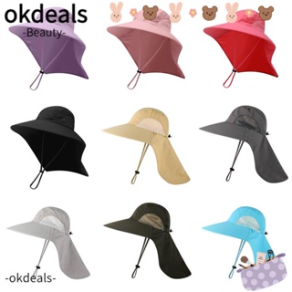 Okdeals หมวกปีกกว้าง ป้องกันแดด แบบแห้งเร็ว อุปกรณ์เสริม สําหรับตกปลา