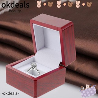 Okdeals กล่องไม้ สีขาว สําหรับใส่เครื่องประดับ แหวน