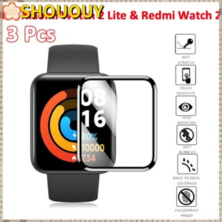 Shououy ฟิล์มกันรอยหน้าจอ HD สําหรับ Redmi Watch 2 Watch 2 Lite 3 ชิ้น