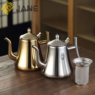 Jane กาต้มน้ําชา กาแฟ สเตนเลส ลายดอกไม้ ถอดออกได้ 1.0 ลิตร 1.5 ลิตร 2.0 ลิตร