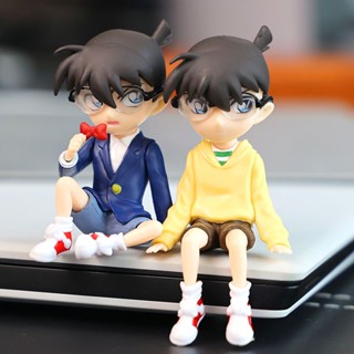 Detective Conan animation Jiang Huchuan Conan sitting posture bubble face pressing hand-held doll car decoration model