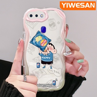 เคสโทรศัพท์มือถือแบบนิ่ม ใส กันกระแทก ลายการ์ตูนชินจังจอมแก่น สีสันสดใส สําหรับ OPPO R17 R15 Pro