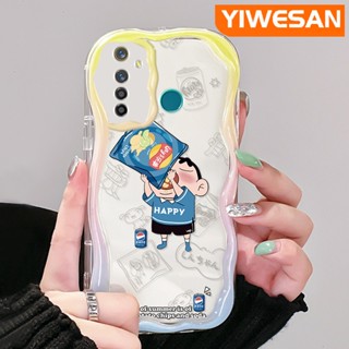 เคสโทรศัพท์มือถือแบบนิ่ม ใส กันกระแทก ลายการ์ตูนชินจัง สีครีม สําหรับ Realme 5 5i 5s 5 Pro 6i Narzo 20A Q