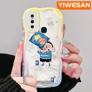 เคสโทรศัพท์มือถือแบบนิ่ม ใส กันกระแทก ลายการ์ตูนชินจังจอมแก่น สีสันสดใส สําหรับ VIVO S7 V20 Pro V15 Pro