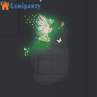 Lumiparty สติกเกอร์เรืองแสงในที่มืด ลายการ์ตูนปีกผีเสื้อ สําหรับตกแต่งห้องเด็ก