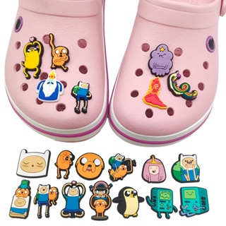 การ์ตูนเพนกวิน Croc Jibbits เกมคอนโซล Jibitz Charm เจ้าหญิง รองเท้า Charms Pin Adventure Time Jibits Crocks สําหรับผู้หญิง อุปกรณ์เสริมตกแต่งรองเท้า