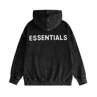 Essentials เสื้อกันหนาวลําลอง มีฮู้ด พิมพ์ลายตัวอักษร ESSENTIALS ล้างทําความสะอาดได้ สไตล์คลาสสิก สําหรับผู้ชาย และผู้หญิง 2023