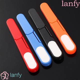 Lanfy กรรไกรตัดสายเอ็นตกปลา สเตนเลส แบบพกพา ปลอดภัย พร้อมฝาปิด