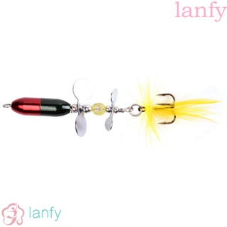 Lanfy เหยื่อตกปลาเทราท์ ปลาเทราท์ ปลาไพค์ ประดับเลื่อม พร้อมขนนก สําหรับตกปลาน้ําเค็ม