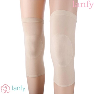 Lanfy ปลอกหุ้มหัวเข่า ผ้าไนล่อน ป้องกันการลื่นไถล อุปกรณ์เสริม สําหรับเล่นกีฬา 1 คู่