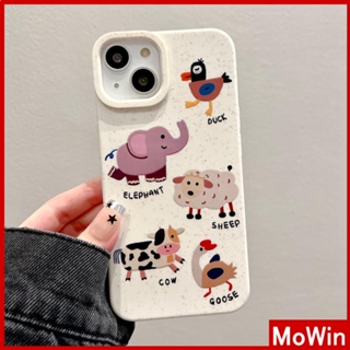 Mowin - เข้ากันได้สำหรับ เคสไอโฟน เคสไอโฟน11 เคส iphone 11 เป็นมิตรกับสิ่งแวดล้อมเคสสีขาวนุ่มปกป้องกล้องกันกระแทกป้องกันช้างสัตว์น่ารักเข้ากันได้กับ iPhone 13 Pro max 12 Pro Max 11 XR XS 7 8