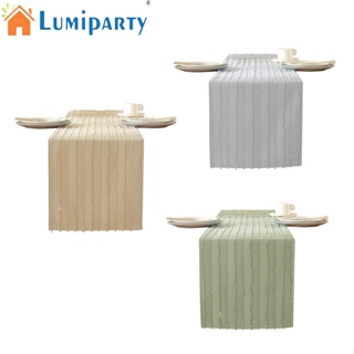 Lumiparty ผ้าปูโต๊ะรับประทานอาหาร ลายทาง สีพื้น สําหรับตกแต่งห้องรับประทานอาหาร ปาร์ตี้ วันหยุด 13