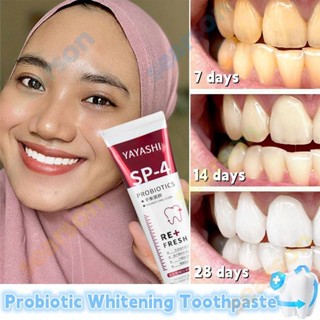 ฟอกสีฟัน ฟอกฟันขาว SP4 YAYASHI Probiotic Toothpaste Original Whitening Toothpaste Bleach Tooth fresh breath 【searson】 【searson】 【searson】