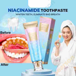 AQUACOOL Niacinamide Toothpaste ไวท์เทนนิ่ง ฟัน ทำความสะอาด ขจัดคราบ ทำให้ลมหายใจสดชื่น Oral Care 3D 【searson】 【searson】 【searson】