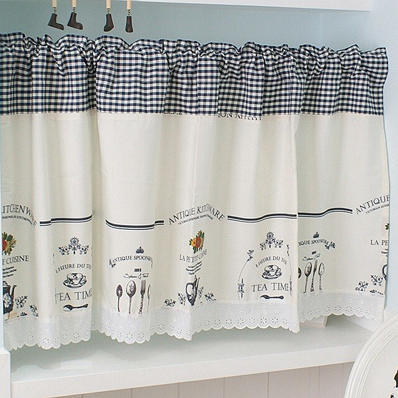 แนะนำ ผ้าม่าน ผ้าม่านสั้น ผ้าฝ้าย และผ้าลินิน ลายดอกไม้ สไตล์เรโทร สําหรับห้องครัว และห้องน้ํา ราคาพิเศษ มีเก็บเงินปลายทาง