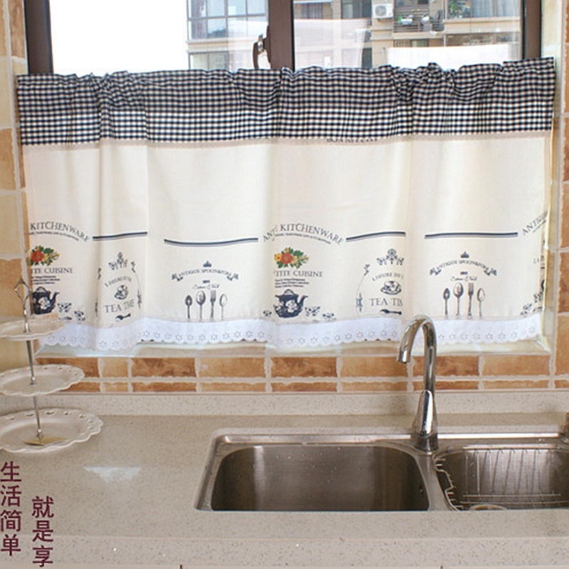 แนะนำ ผ้าม่าน ผ้าม่านสั้น ผ้าฝ้าย และผ้าลินิน ลายดอกไม้ สไตล์เรโทร สําหรับห้องครัว และห้องน้ํา ราคาพิเศษ มีเก็บเงินปลายทาง