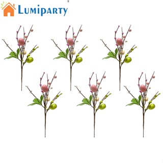 Lumiparty กิ่งไม้ดอกไม้อีสเตอร์ประดิษฐ์ พร้อมไข่อีสเตอร์ เบอร์รี่ สําหรับตกแต่ง 6 ชิ้น