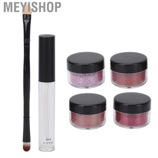 Meyishop Lip Glitter Kit Compact Portable Cosmetics Primer Brush