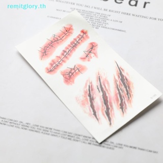 Remitglory สติกเกอร์รอยสักชั่วคราว ลายฮาโลวีน กันน้ํา เรืองแสง สําหรับใบหน้า