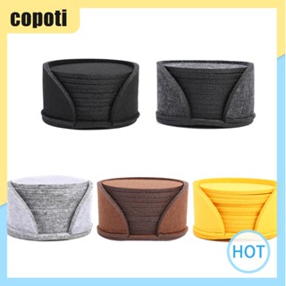 แผ่นรองแก้วกาแฟ ชา ทรงกลม มีฉนวนกันความร้อน 10 ชิ้น [copoti.th]